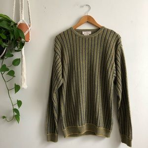 Vintage Ermenegildo Zegna Yellow/Blue Knit Sweater Size Medium